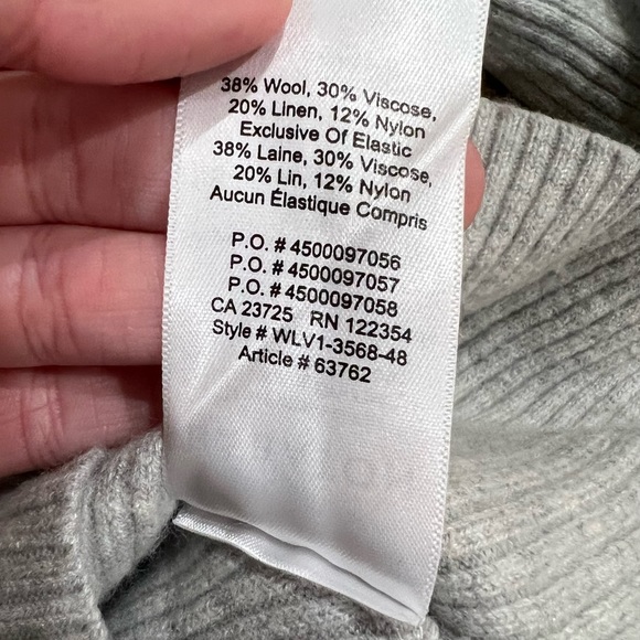 Aritzia Babaton Kitano sweater grey cross back - Picture 3 of 6